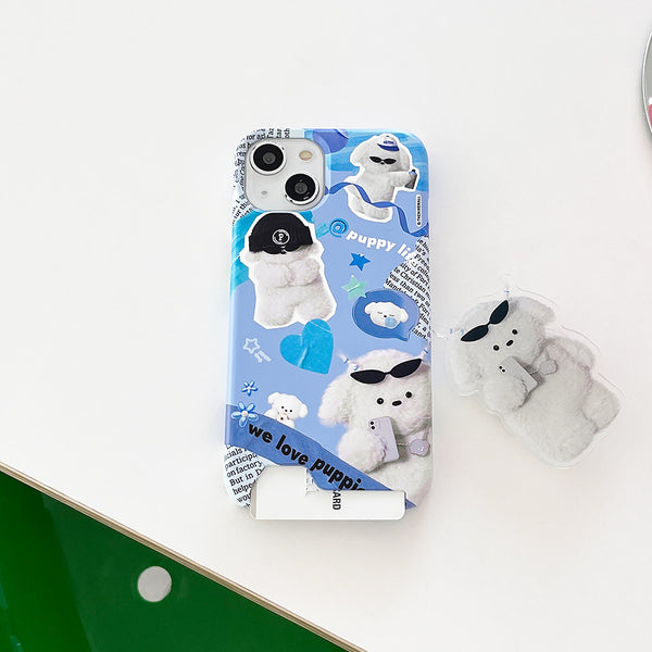 [THENINEMALL] Puppy Collage Hard Phone Case (2 types)