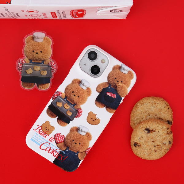 [THENINEMALL] Pattern Cookie Gummy Hard Phone Case (2 types)