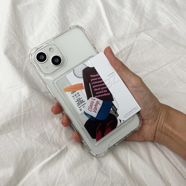 [Mademoment] Chilly Outside Sticker Design Clear Phone Case (4 Types)