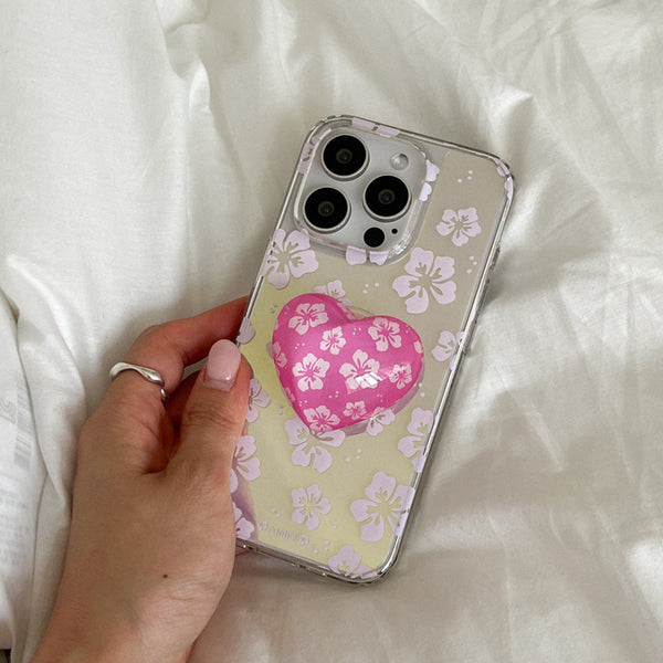 [Mademoment] Aloha Flower Pattern Design Glossy Mirror Phone Case