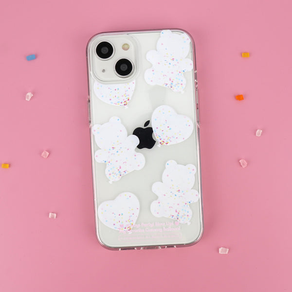 [THENINEMALL] White Gummy Balloon Clear Phone Case (3 types)