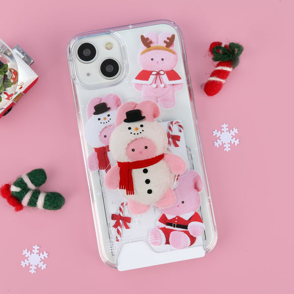 [THENINEMALL] Pattern Happy Holiday Windy Clear Phone Case (3 types)