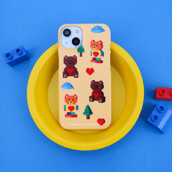 [THENINEMALL] Pattern Cube Gummy Hard Phone Case (2 types)