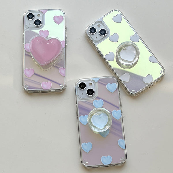 [Mademoment] Pure Love Pattern Design Glossy Mirror Phone Case