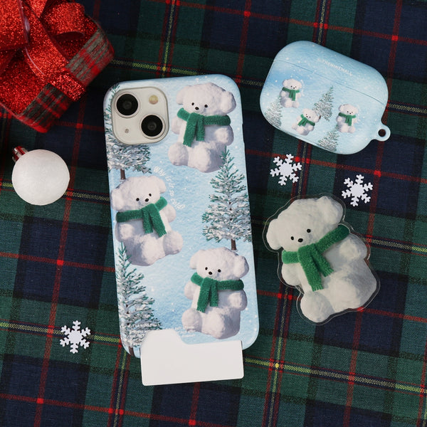 [THENINEMALL] Pattern Puppy Snowman Hard Phone Case (2 types)