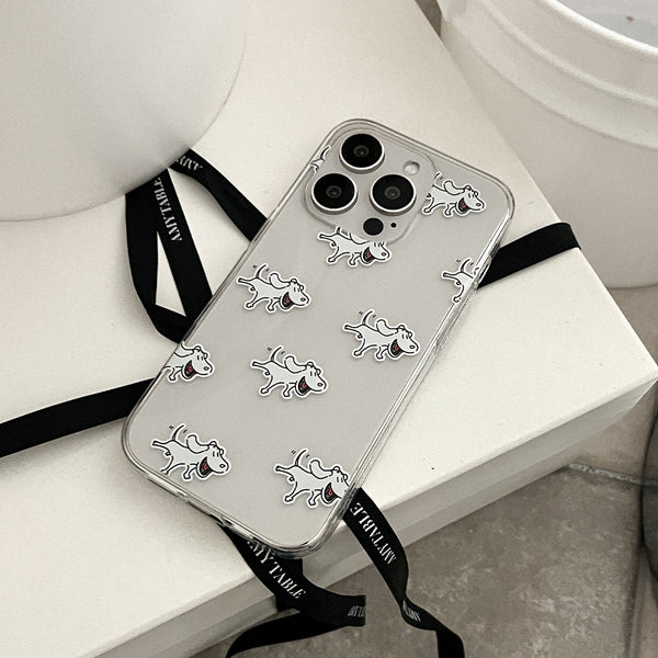 [Mademoment] Another Dog Pattern Design Clear Phone Case (3 Types)