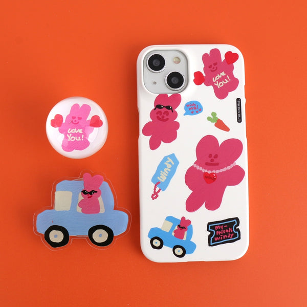 [THENINEMALL] Windy Painting Sticker Hard Phone Case (2 types)