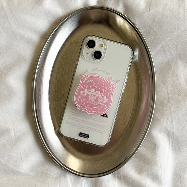 [Mademoment] Hotel The Mid Brown Design Clear Phone Case (4 Types)