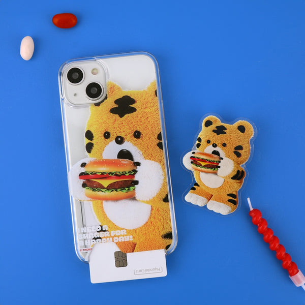 [THENINEMALL] Favorite Hamburger Clear Phone Case (3 types)