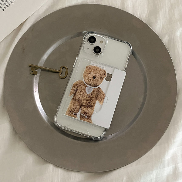 [Mademoment] Teddy Souvenir Pendant Design Clear Phone Case (4 Types)