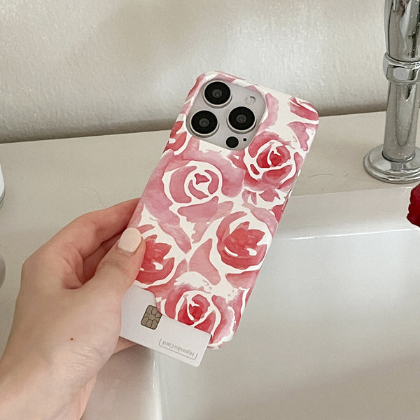 [Mademoment] Rose Watercolor Design Phone Case