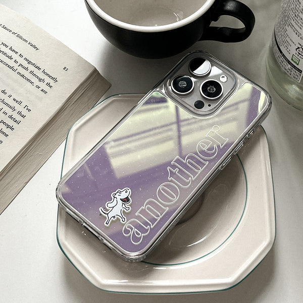 [Mademoment] Another Dog Line Design Glossy Mirror Phone Case