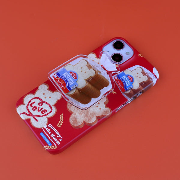 [THENINEMALL] Pattern Bread Gummy Hard Phone Case (2 types)