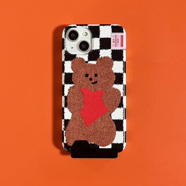 [THENINEMALL] Gummy Checkerboard Rug Hard Phone Case (2 types)