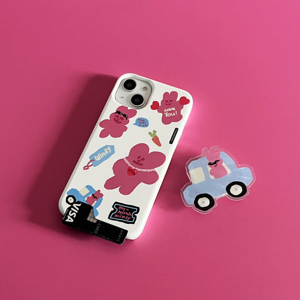 [THENINEMALL] Windy Painting Sticker Hard Phone Case (2 types)