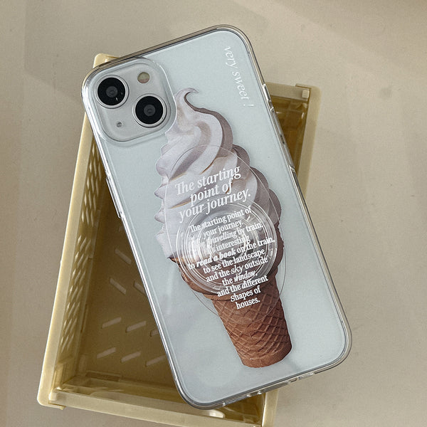 [Mademoment] Sweet Ice Cream Design Clear Phone Case (3 Types)