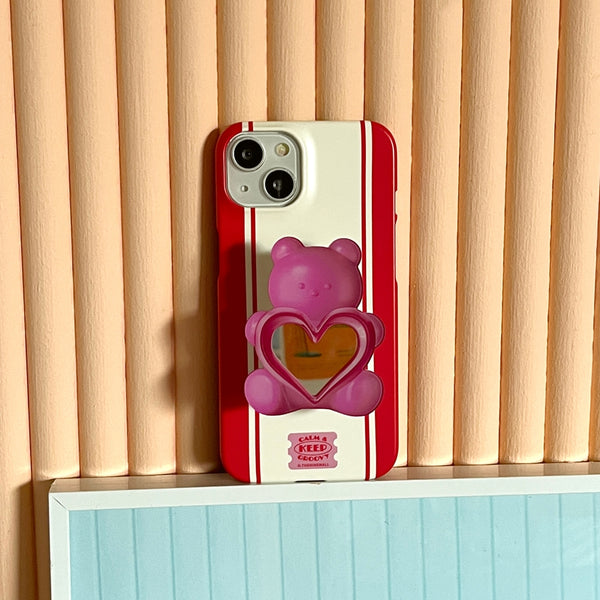 [THENINEMALL] Vintage Stripe Label Hard Phone Case (2 types)