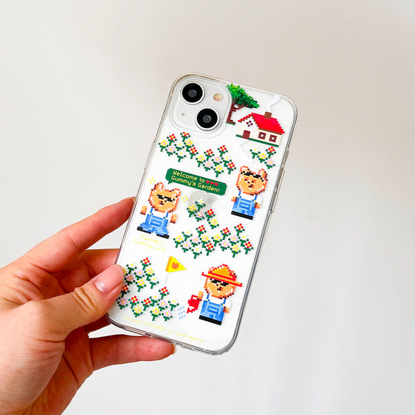 [THENINEMALL] Pixel Farmer Gummy Clear Phone Case (3 types)