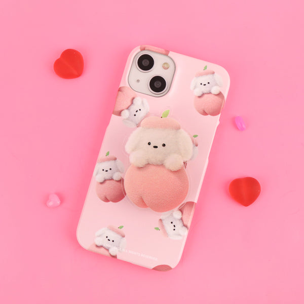 [THENINEMALL] Pattern Peach Ppokku Hard Phone Case (2 types)