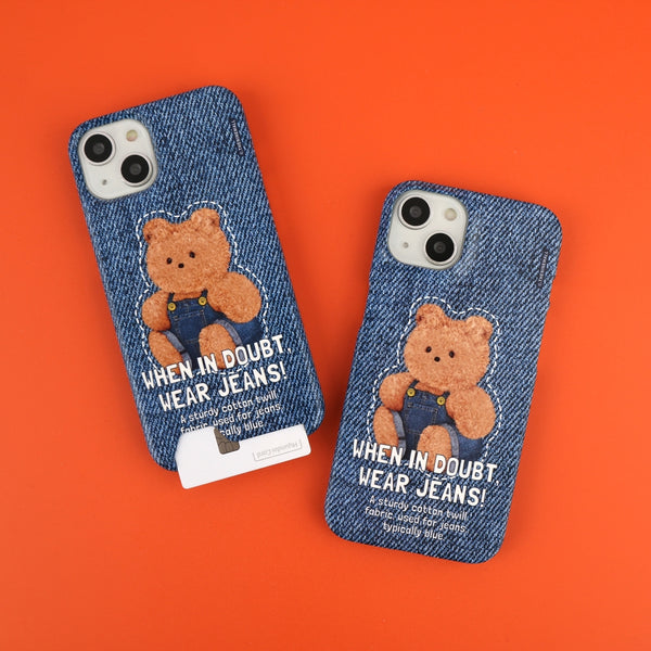 [THENINEMALL] Denim Gummy Hard Phone Case (2 types)