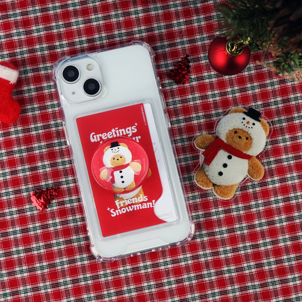 [THENINEMALL] Greetings Gummy Snowman Clear Phone Case (4 types)