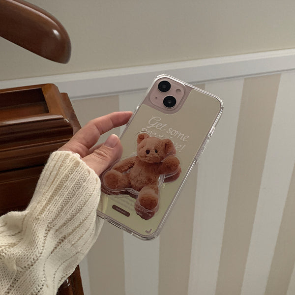 [Mademoment] Sweet Some Teddy Design Glossy Mirror Phone