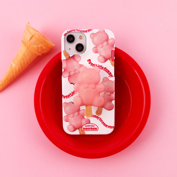 [THENINEMALL] Pattern Ice Cream Gummy Hard Phone Case (2 types)