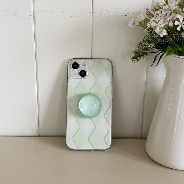 [Mademoment] Coloring Green Design Clear Phone Case (3 Types)