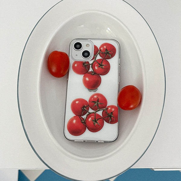 [Mademoment] Red Tomato Design Clear Phone Case (3 Types)