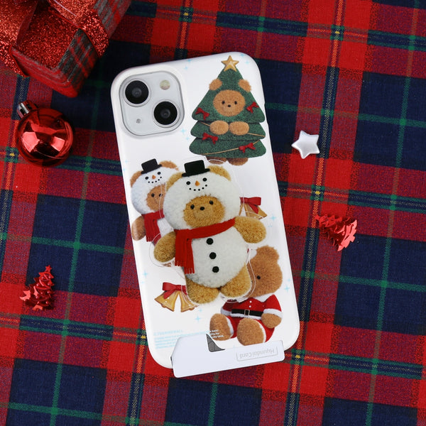 [THENINEMALL] Pattern Happy Holiday Gummy Hard Phone Case (2 types)