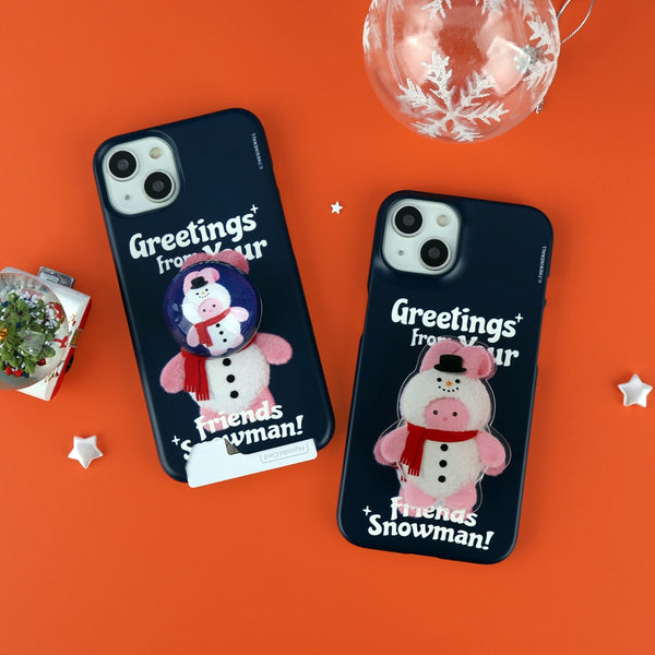 [THENINEMALL] Greetings Windy Snowman Hard Phone Case (2 types)