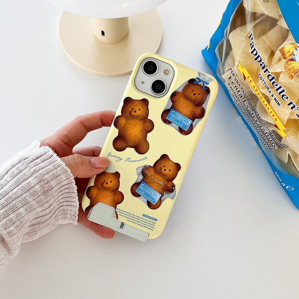 [THENINEMALL] Pattern Gummy Financier Hard Phone Case (2 types)