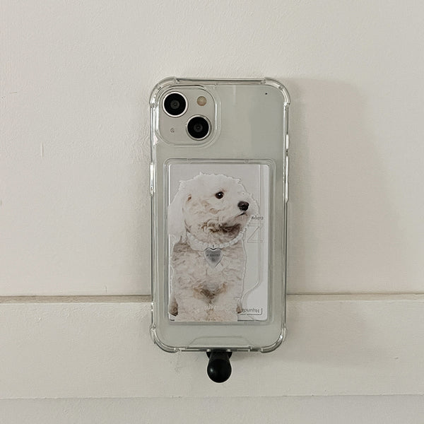 [Mademoment] Puppy Souvenir Pendant Design Clear Phone Case (4 Types)