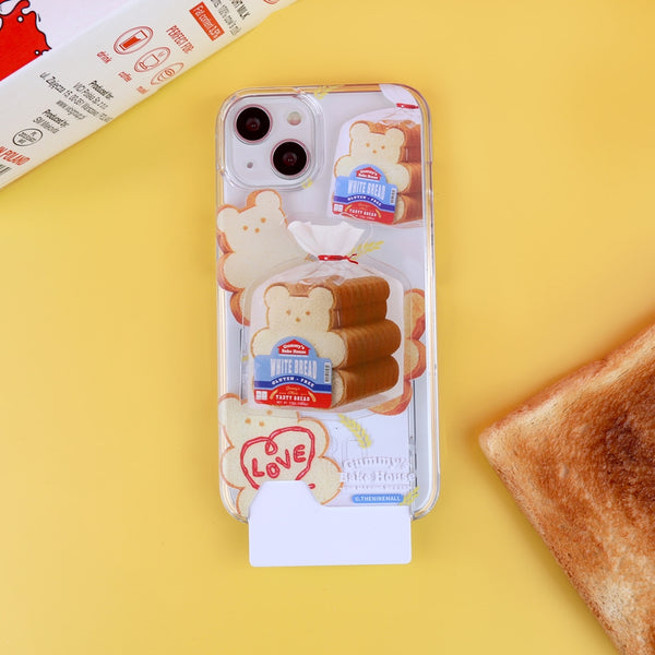 [THENINEMALL] Pattern Bread Gummy Clear Phone Case (3 types)