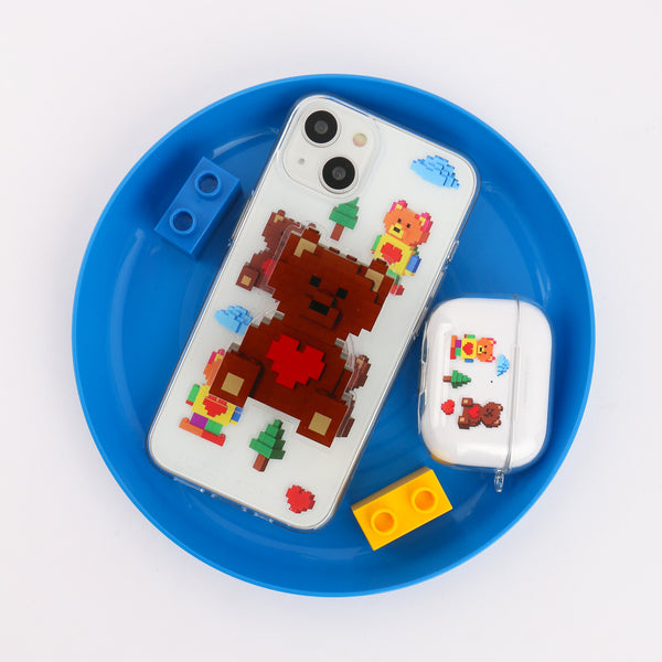 [THENINEMALL] Pattern Cube Gummy Clear Phone Case (3 types)