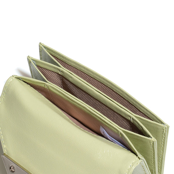 [Fennec] CRINKLE TRIANGLE ACCORDION POCKET - SAGE MINT