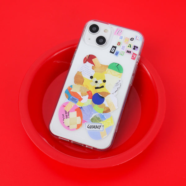 [THENINEMALL] Paper Gummy Clear Phone Case (3 types)