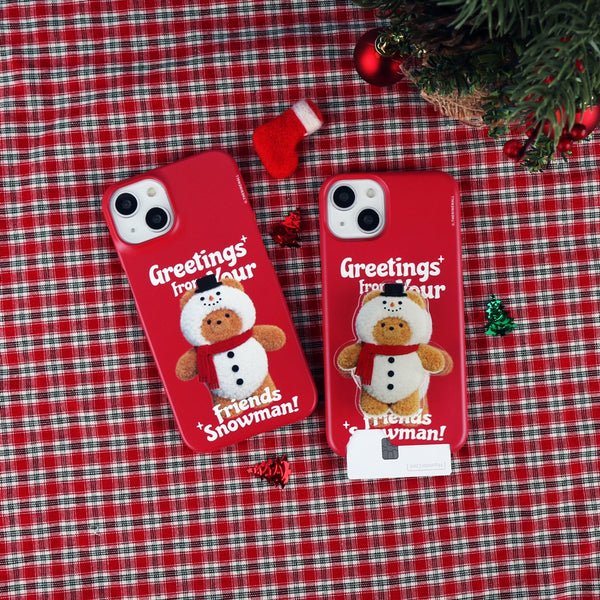 [THENINEMALL] Greetings Gummy Snowman Hard Phone Case (2 types)