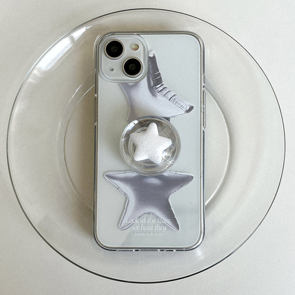 [Mademoment] Balloon Shinning Star Design Clear Phone Case (3 Types)