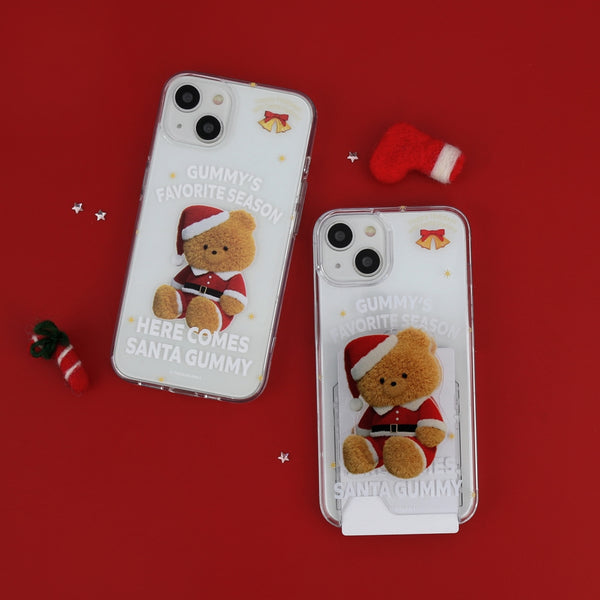 [THENINEMALL] Here Comes Santa Gummy Clear Phone Case (3 types)