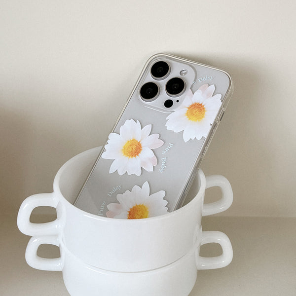 [Mademoment] Pure Daisy Design Clear Phone Case (3 Types)