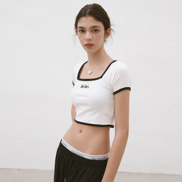 [NOIRNINE] Bébé Square Neck Ribbed Top (2 Colours)