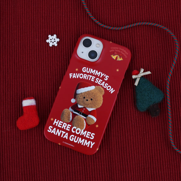 [THENINEMALL] Here Comes Santa Gummy Hard Phone Case (2 types)