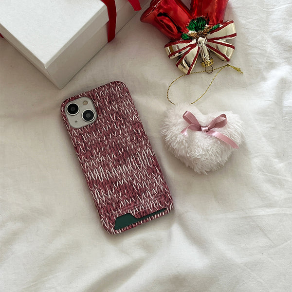 [Mademoment] Hairy Pink Knit Design Phone Case