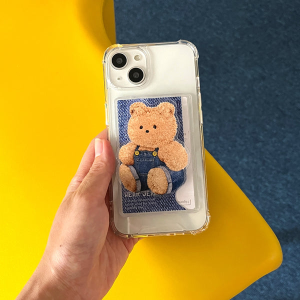 [THENINEMALL] Denim Gummy Clear Phone Case (1 type)