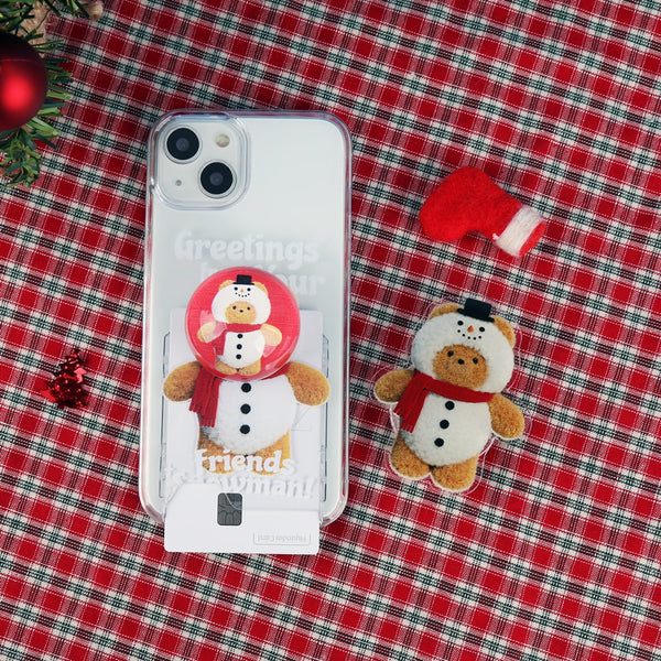 [THENINEMALL] Greetings Gummy Snowman Clear Phone Case (4 types)