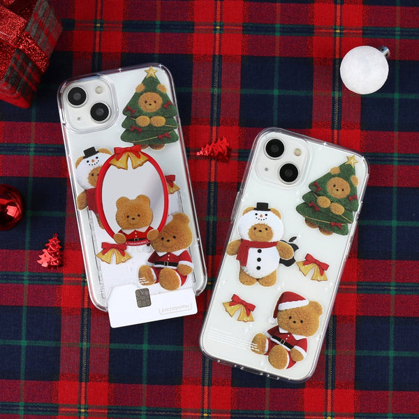 [THENINEMALL] Pattern Happy Holiday Gummy Clear Phone Case (3 types)