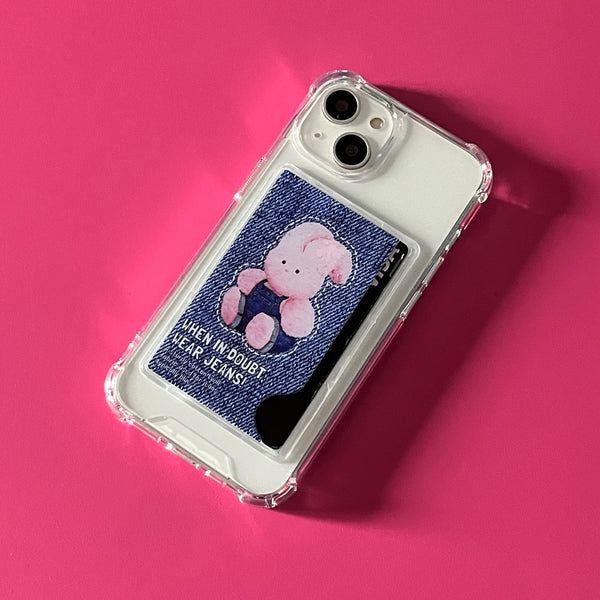 [THENINEMALL] Denim Windy Clear Phone Case (1 type)