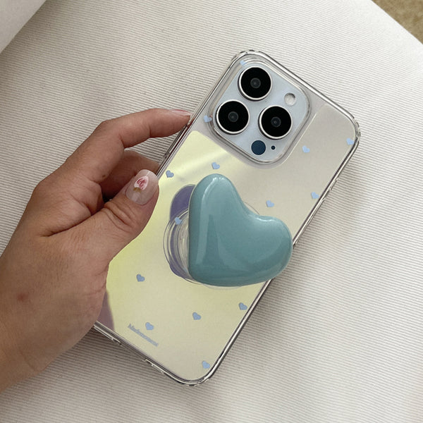 [Mademoment] Small Heart Pattern Design Glossy Mirror Phone