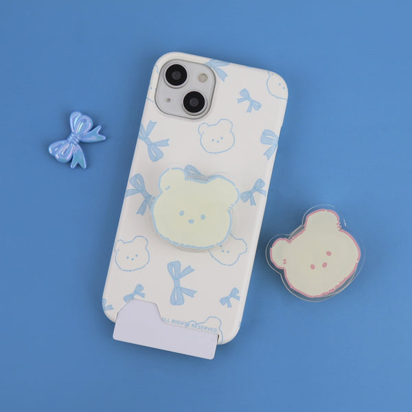 [THENINEMALL] Lovely Ribbon Pattern Hard Phone Case (2 types)